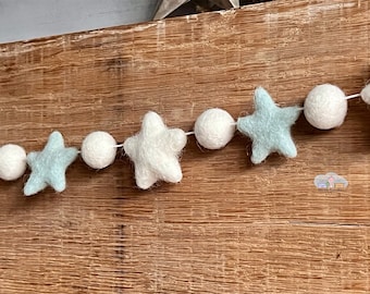 Felted Star Garland, Wool Nursery Decor
