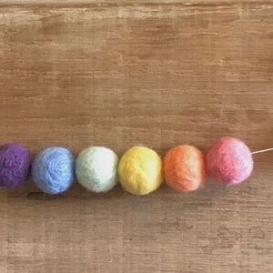 Felt ball Garlands, rainbow garland, pastel rainbow, nursery decor, kids decor, baby shower decor