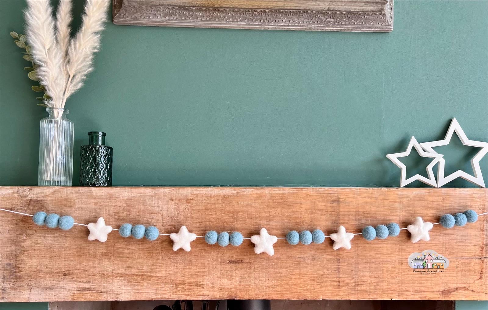 Felted Star Garland: Nordic Nursery Decor
