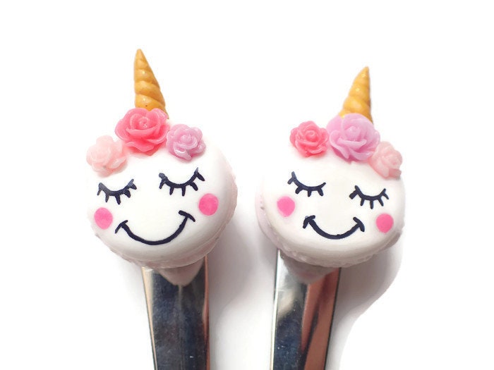 Cuillère Licorne Rose Fimo, Cuillère Sweet Unicorn, Licorne, Kawaï Unicorn Rose