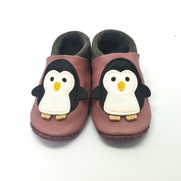 Crawling Shoes Leather Punches Baby Shoes Penguin