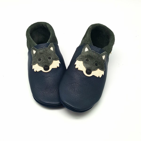 Wolf Crawling Shoes Leather Pushes Baby Shoes