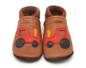 Crawling Shoes Leather Pushes Tractor Brown Baby Shoes