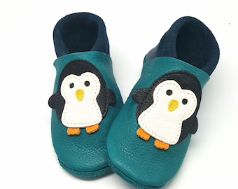 Crawling Shoes Leather Punches Baby Shoes Penguin