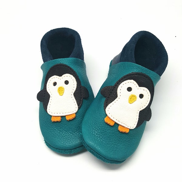 Crawling Shoes Leather Punches Baby Shoes Penguin