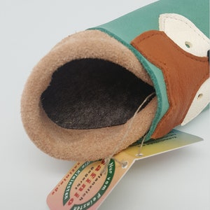 Felt insoles for crawling shoes Leather dolls Baby shoes made of real sheep's wool natural image 5