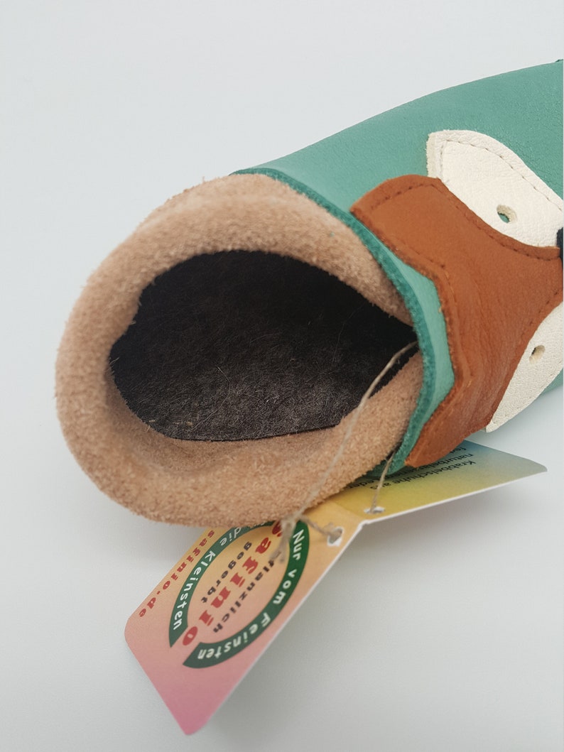 Felt insoles for crawling shoes Leather dolls Baby shoes made of real sheep's wool natural image 5