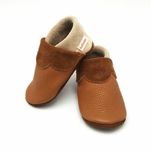 baby shoes, baby booties girl, baby slippers, leather baby shoes, leather slippers, colourful child footwear, vegetable tanned leather afbeelding 1