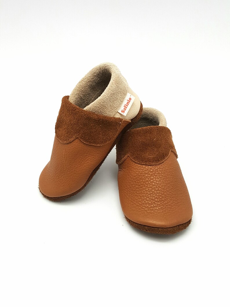 baby shoes, baby booties girl, baby slippers, leather baby shoes, leather slippers, colourful child footwear, vegetable tanned leather afbeelding 1