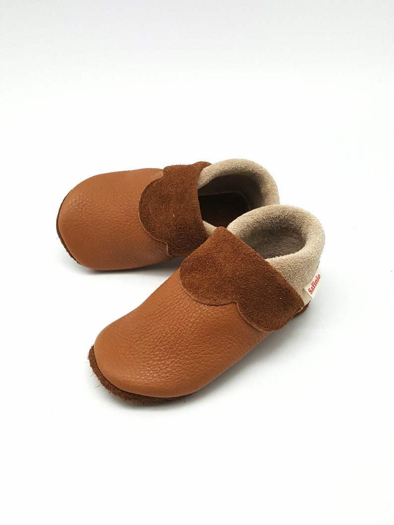 baby shoes, baby booties girl, baby slippers, leather baby shoes, leather slippers, colourful child footwear, vegetable tanned leather afbeelding 2