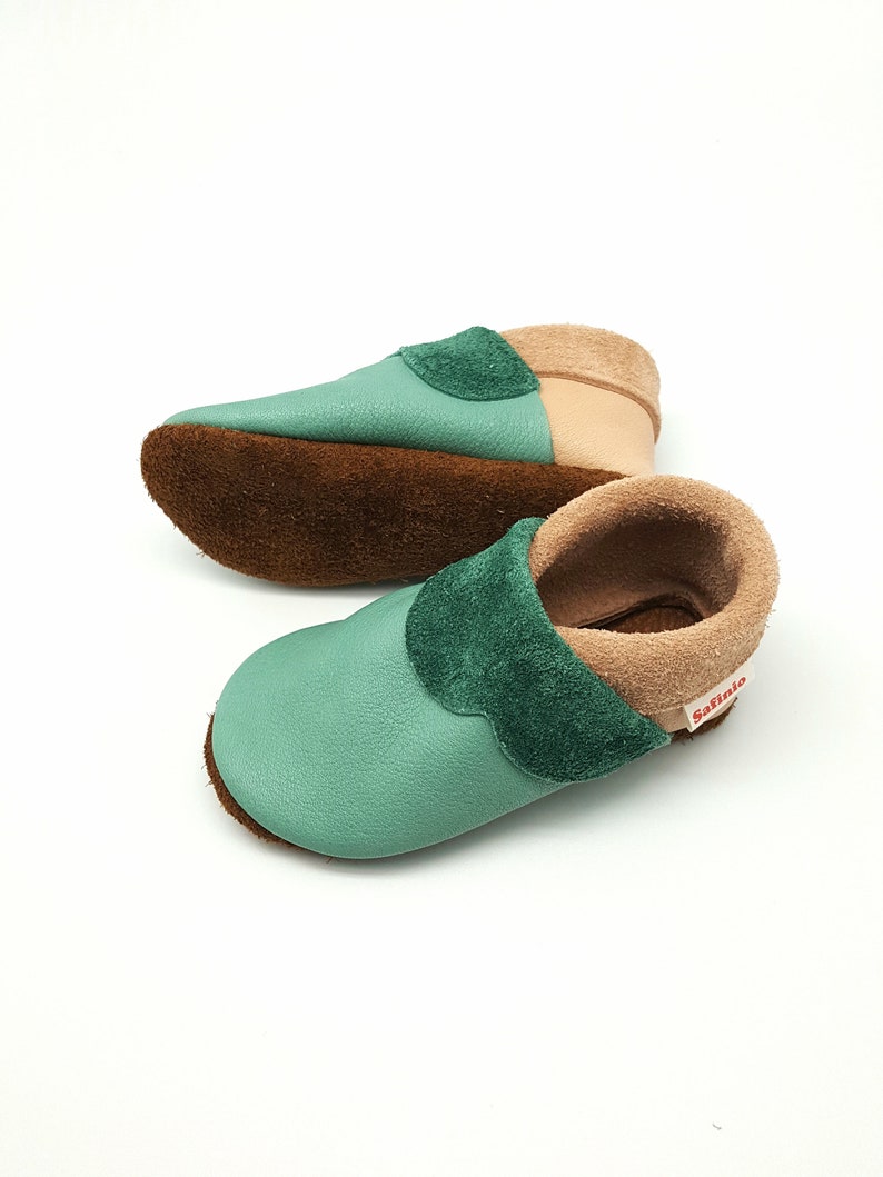 baby shoes, baby booties girl, baby slippers, leather baby shoes, leather slippers, colourful child footwear, vegetable tanned leather image 8