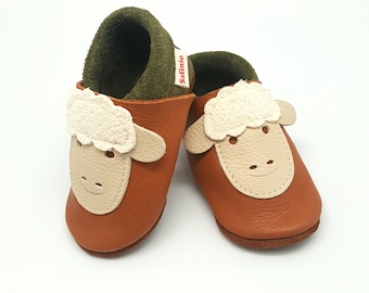 Crawling Shoes Leather Pushes Baby Shoes Sheep for Boys and Girls