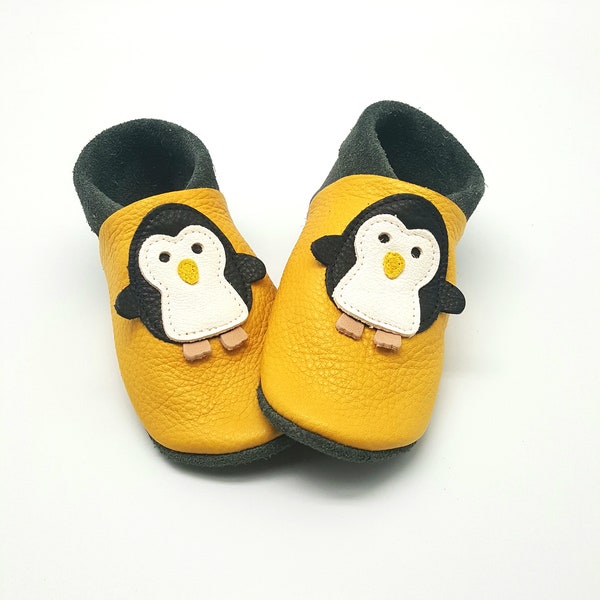 Baby shoes, leather slippers, baby shoes penguin