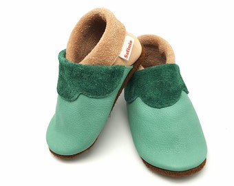 Krabbelschuhe Lederpuschen Babyschuhe Wolke unisex Wunschfarbe