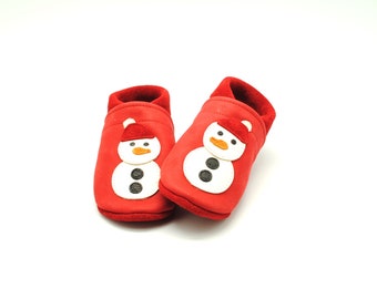 Crawling shoes leather slippers baby shoes snowman size. 23/24 unique piece