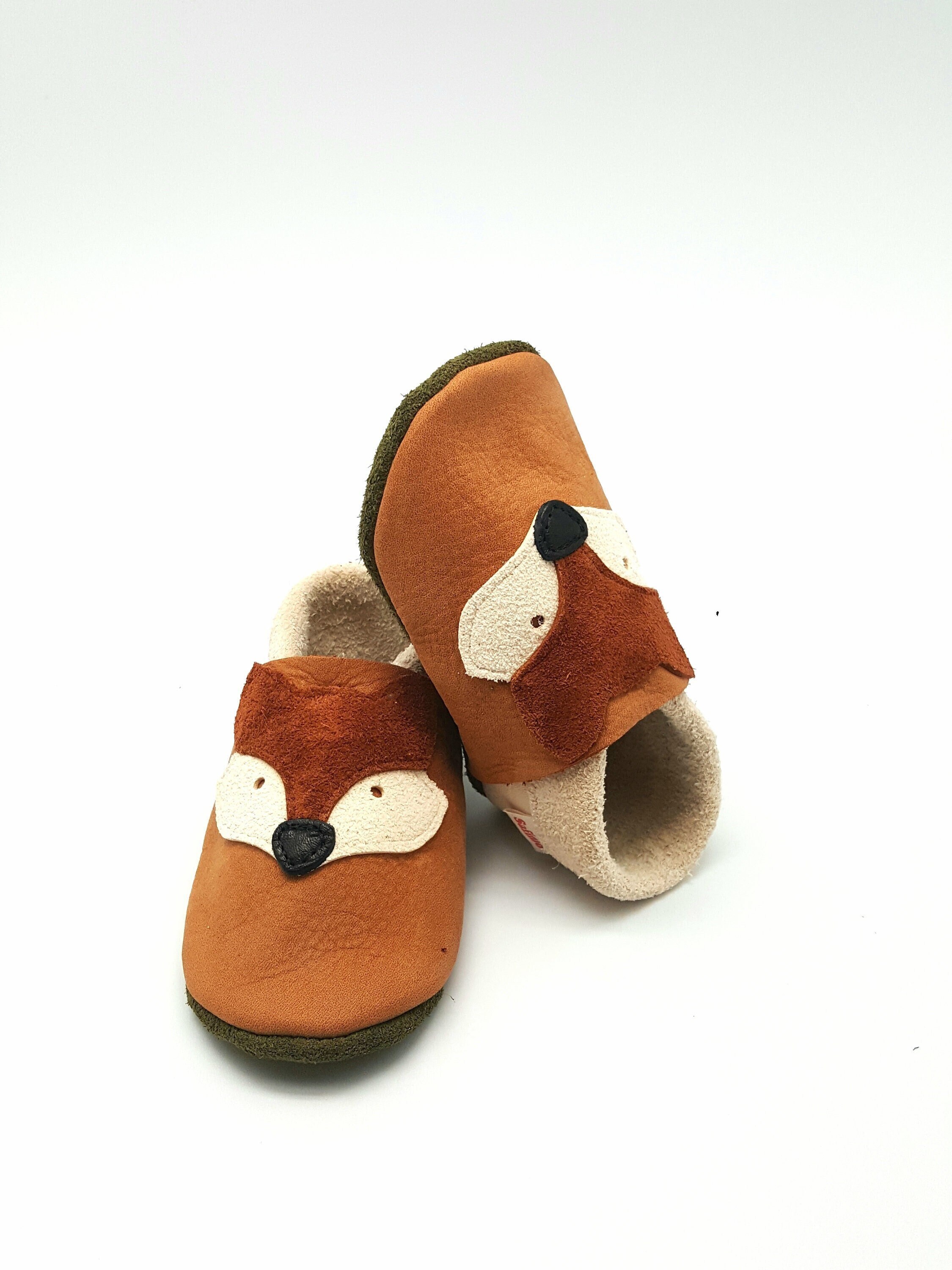 Fox Crawling Shoes Leather Slippers Baby Shoes Fox Brown