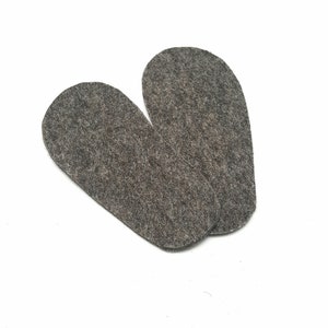 Felt insoles for crawling shoes Leather dolls Baby shoes made of real sheep's wool natural image 1