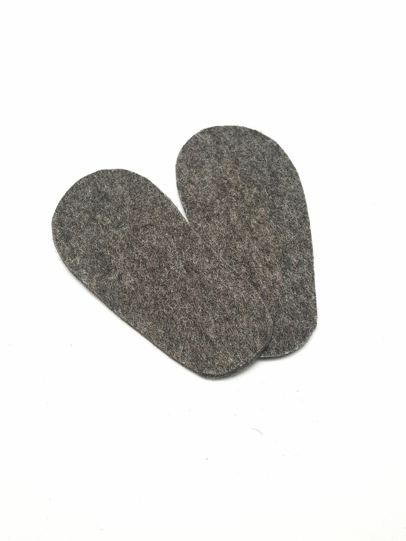 Felt insoles for crawling shoes Leather dolls Baby shoes made of real sheep's wool natural image 1