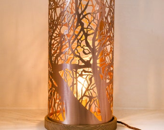 Copper Laser Cut Tree Lamp