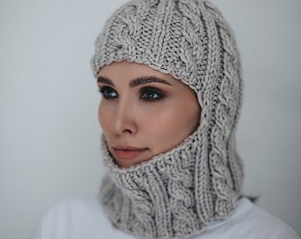 Women Winter Hood, Hooded Balaclava, Balaclava, Ski Mask, Knitted Balaclava, Hooded Hat, Winter Hat, Knitted Hood, Balaclava Hat, Gift