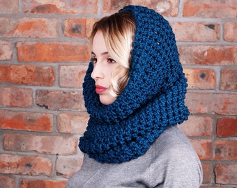 Chunky Cowl Scarf, Shawl Hood, Hood scarf, Crochet hood scarf, Snood scarf, Knit hood, Hooded scarf, Crochet cowl, Knit cowl, Gift for Her