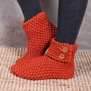 Gebreide sokken, gebreide pantoffellaarzen, gebreide indoorpantoffels, huisschoenen, zaalschoenen, gebreide sokken, cadeau voor haar, Etsy favoriet