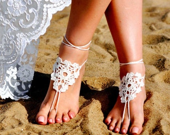 Crochet Barefoot Sandals, Foot jewelry, Bridesmaid gift, Barefoot sandles, Beach shoes, Anklet, Wedding shoes, Beach Wedding, Summer shoes