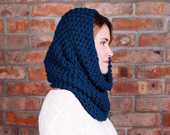 Chunky Cowl Scarf, Shawl Hood, Hood scarf, Crochet hood scarf, Snood scarf, Knit hood, Hooded scarf, Crochet cowl, Knit cowl, Gift for Her