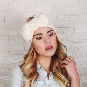 Knitted Headband, Womens Wool Turban, Chic Headband, Knitted head wrap, Winter ear warmer, Winter hair accessory, Fashion Hat, Gift for Her
