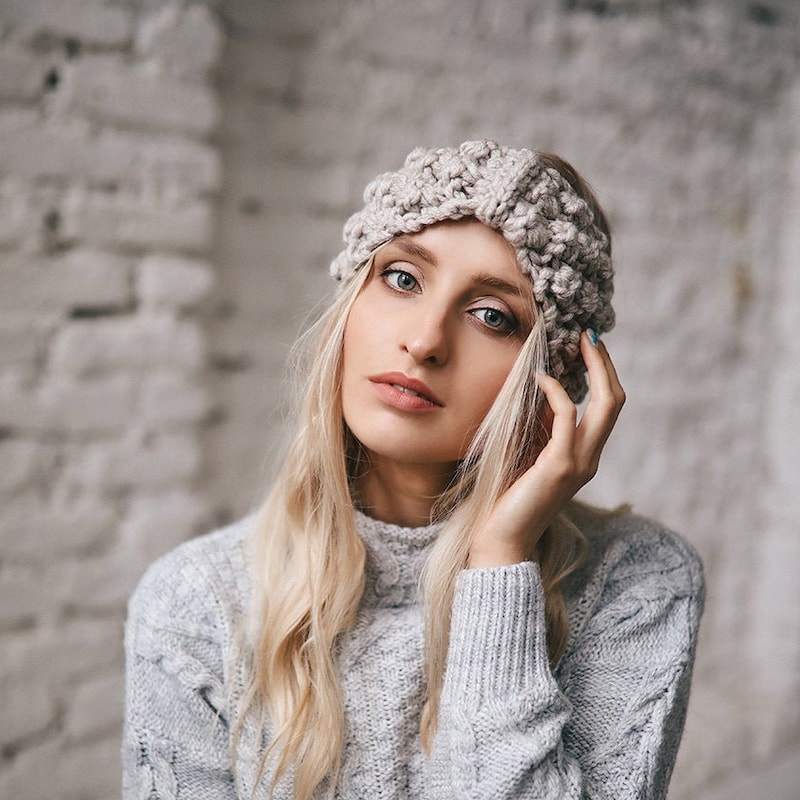 Knitted Headband Etsy