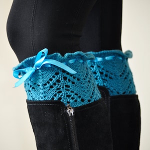 Hand Knitted Crocheted Leg Warmers, Winter Legwarmers, boot cuffs,boot socks, Knit Accessory, Winter Accessories