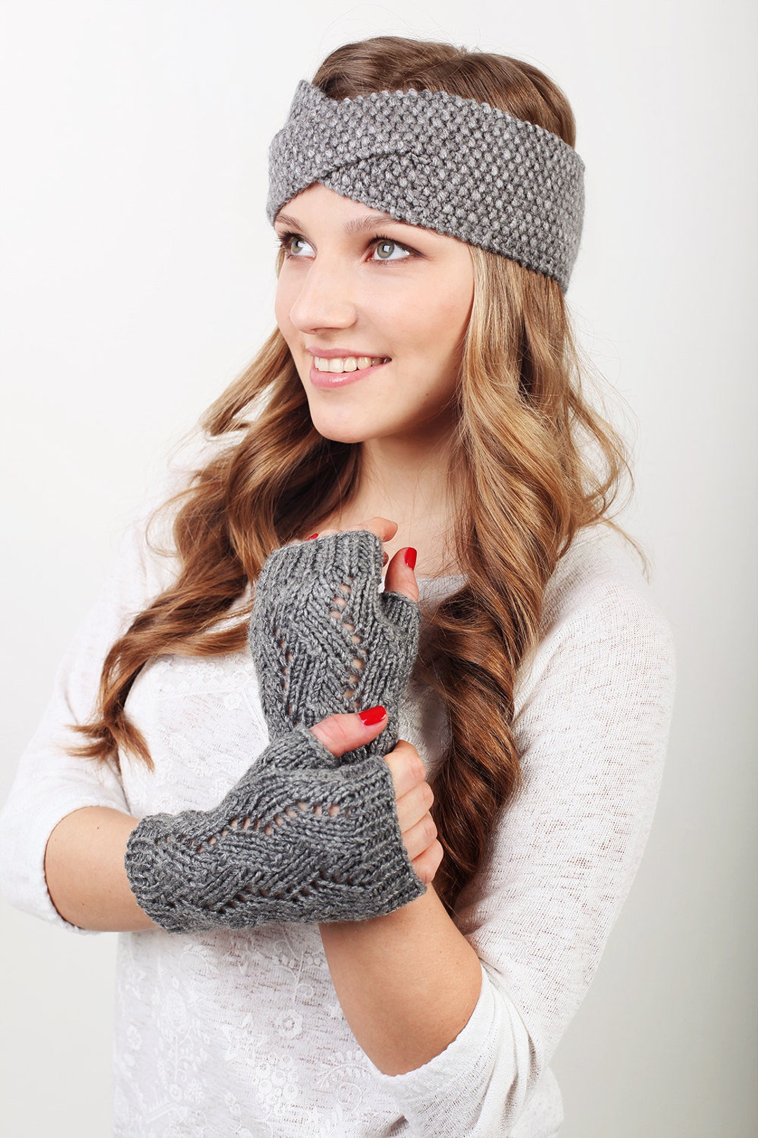 Wrist Warmers Fingerless Gloves Knitted Hand Warmers Arm Etsy