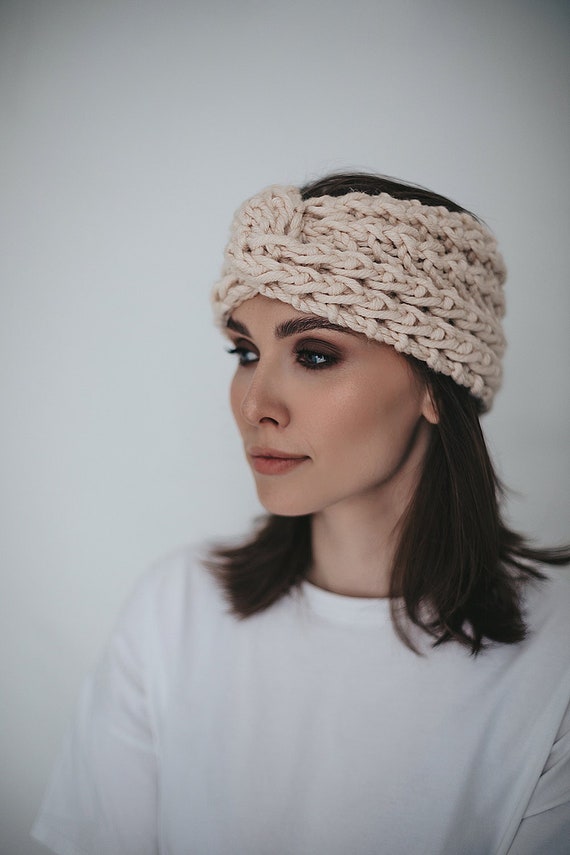 Knitted Headband, Chunky Ear Warmer Women, Winter Earmuff, Womens