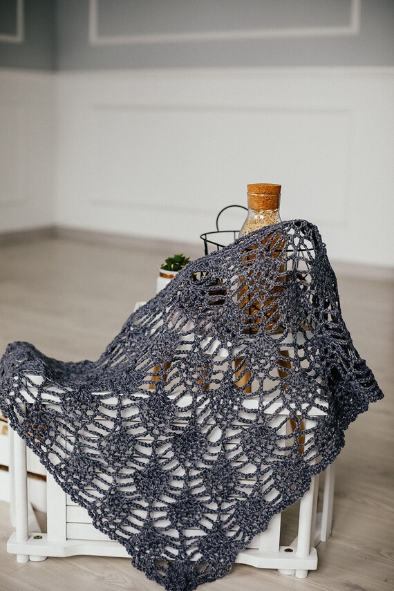 Crochet Shawl, Handmade Triangle Shawl, Women Accessory, Wrap