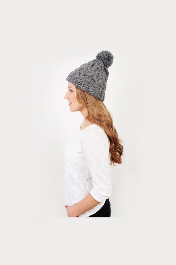 Hand Knit Beanie Hat, Chunky Knit Hat, Winter Hat, Wool Hat  display picture 1