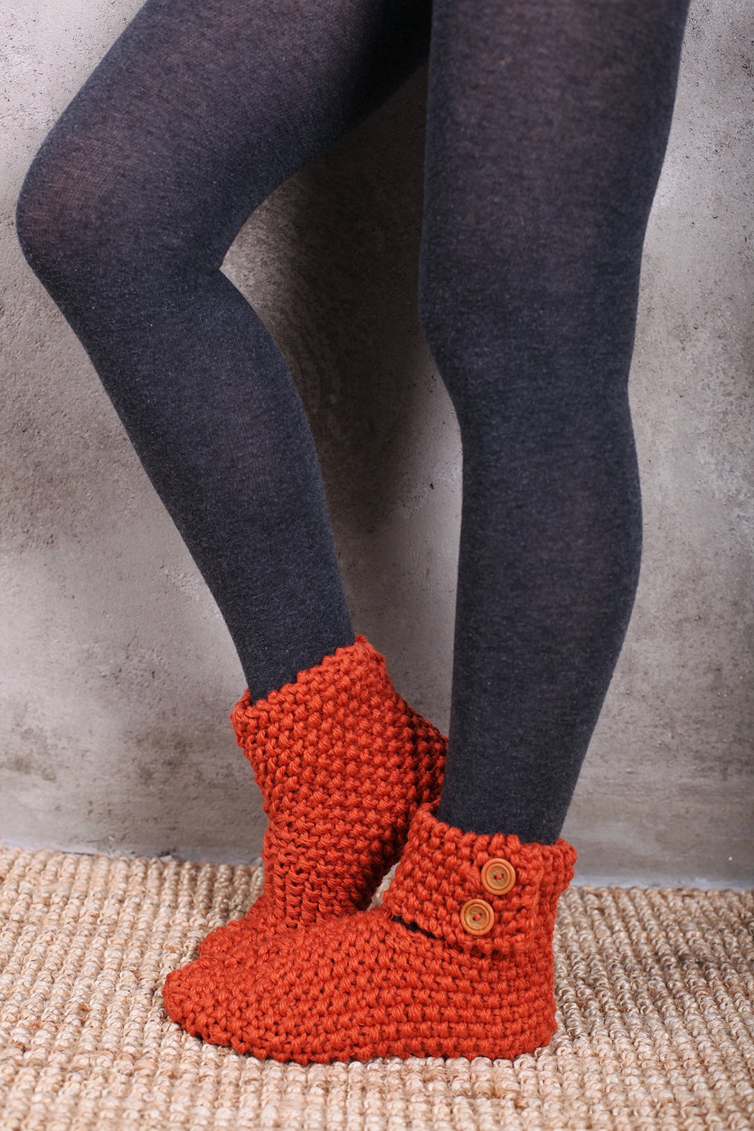 knitted slipper boots