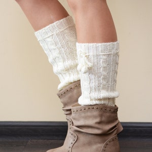 Hand Knitted Crocheted Leg Warmers, Winter Legwarmers, boot cuffs,boot socks, Knit Accessory, Winter Accessories