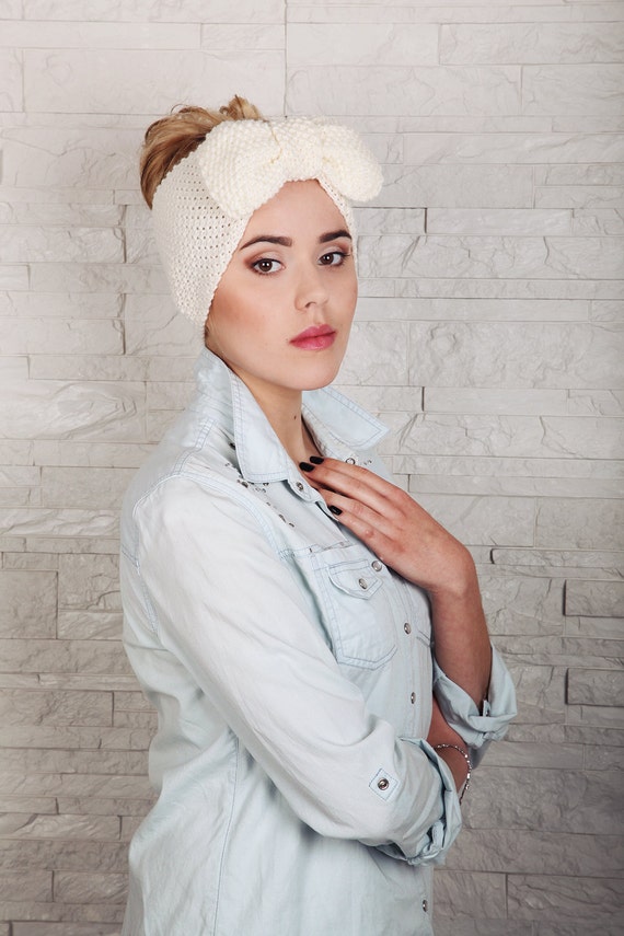 Knitted Headband, Womens Wool Turban, Chic Headband, Knitted  display picture 3