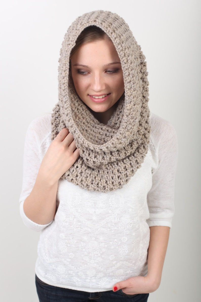 Chunky Cowl Scarf Shawl Hood Hood scarf Crochet hood scarf Etsy