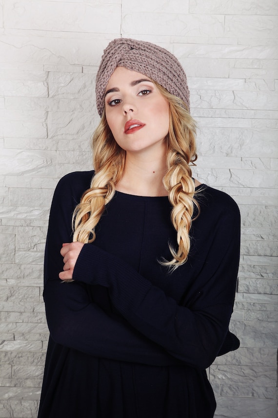 Gestricktes Stirnband, Damen Wolle Turban, Schickes Stirnband