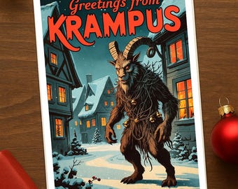 Krampus Vintage Christmas Greeting E-Card Folklore