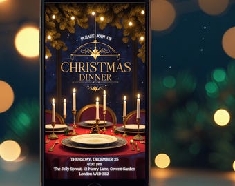 Personalised Christmas Dinner Invitation Mobile Phone