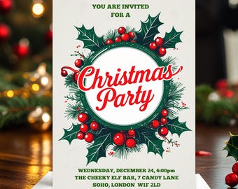 Christmas Party Invitation E-Card Editable