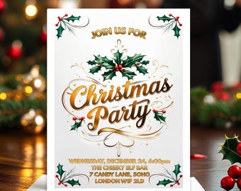 Christmas Party Invitation E-Card Editable