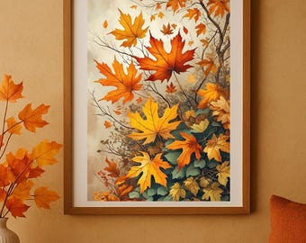 4x Autumn Fall Vintage Printable Wall Art