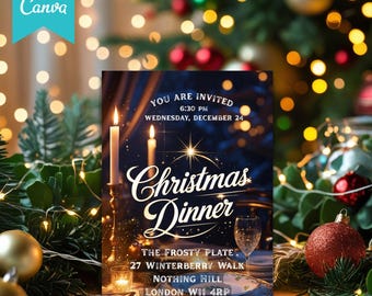 Magical Christmas Dinner Invitation E-Card Editable