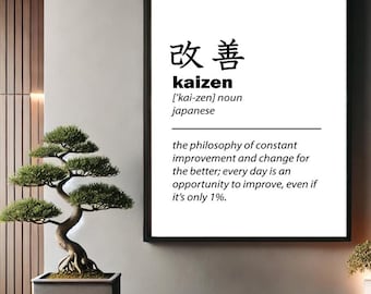 Kaizen Japanese Philosophy Saying Digital Download Wall Art
