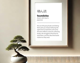 Tsundoku Japanese Books Philosophy Digital Wall Art