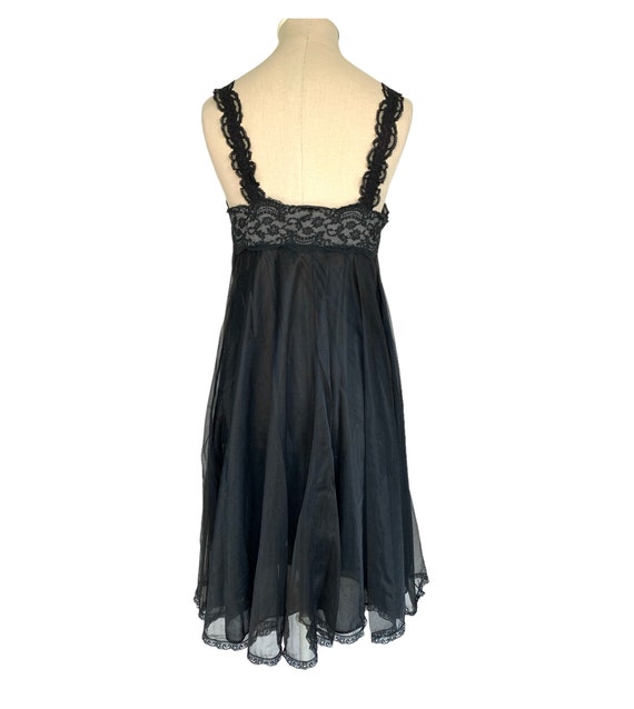 Vintage nightie sleep dress Warners 60s 70s black… - image 5