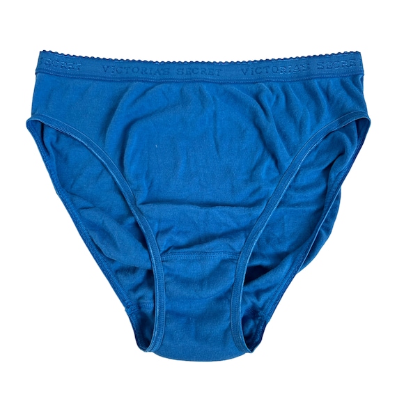 90s Victorias Secret Panties Briefs Medium Blue Cotton Wide